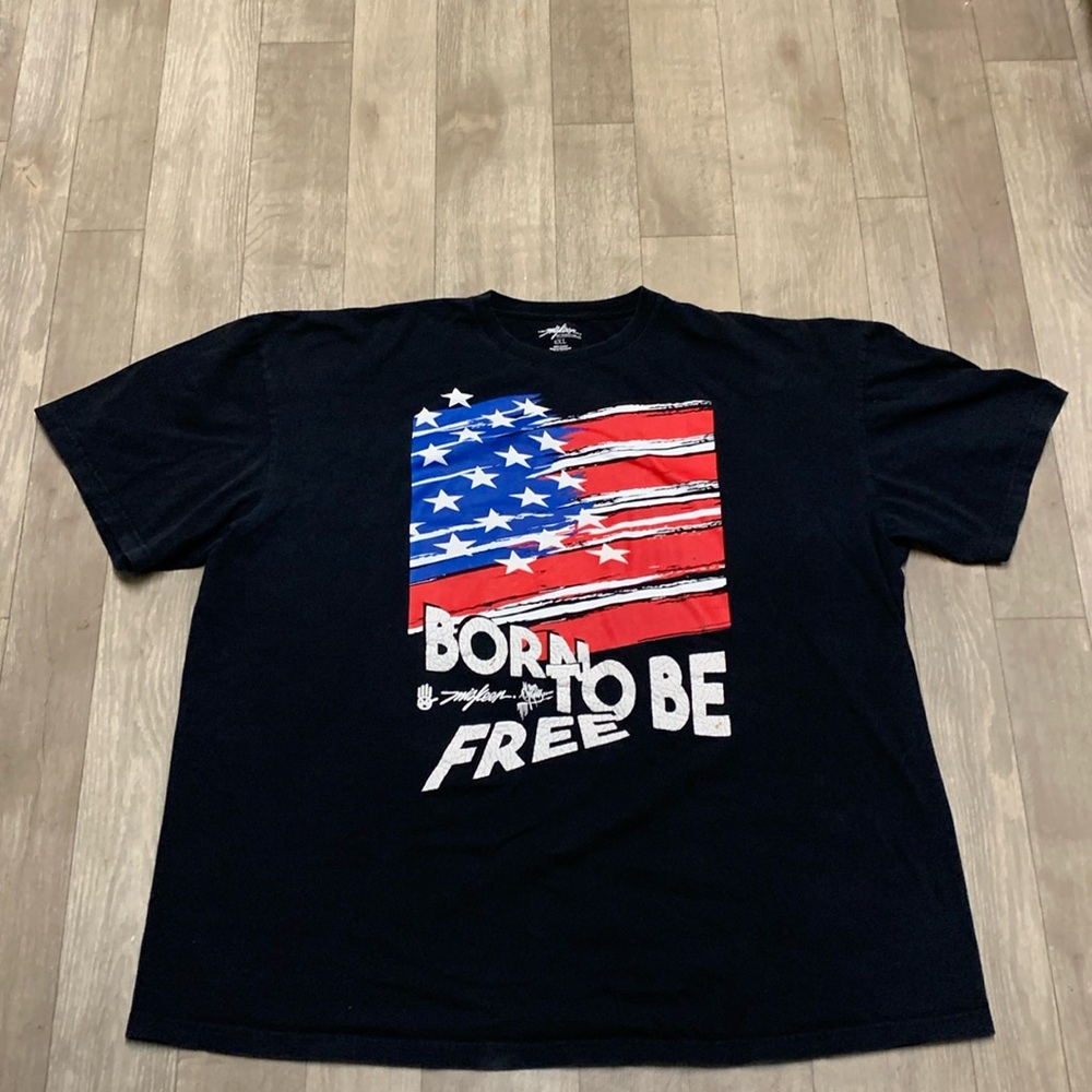 Mens Miskeen‎ “Born To Be Free” Crewneck Short Sleeve Cotton T-Shirt